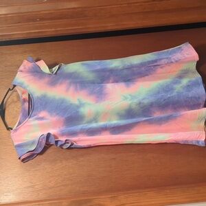 Tie dye ruffle sleeve dress